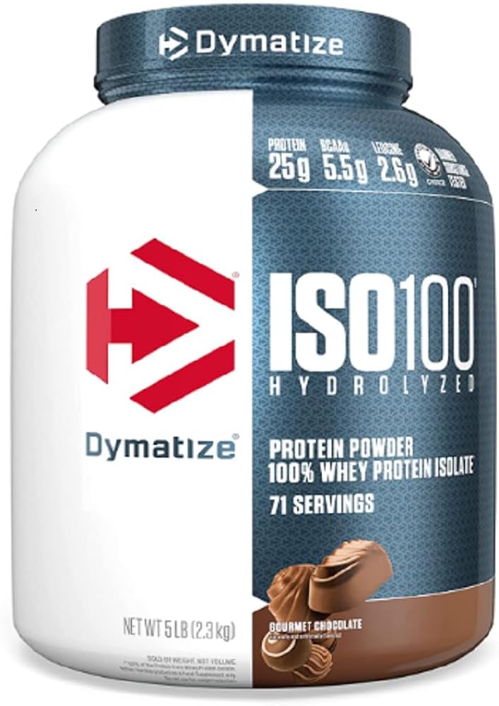 Dymatize Iso 100 مسحوق البروتين المتحلل 100% بروتين مصل اللبن المعزول، الشوكولاتة الذواقة، 2.3 كجم