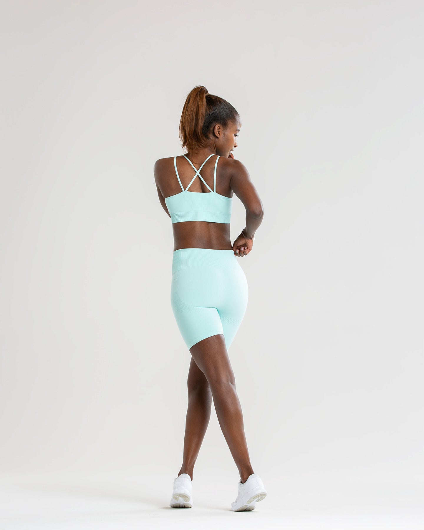 Power Seamless Cycling Shorts | Bleached Aqua