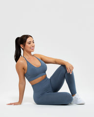 Define Seamless Racer Back Bra | Smoke Blue