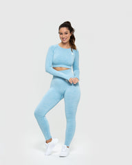 Move Seamless Long Sleeve Crop Top | Blue Marl