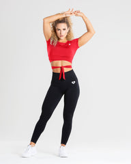 True Tie Crop Top | Red