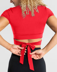 True Tie Crop Top | Red